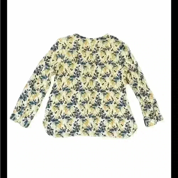 J. Jill 100% Rayon Floral Print Blouse Spring Boho Size Medium - Picture 2 of 4
